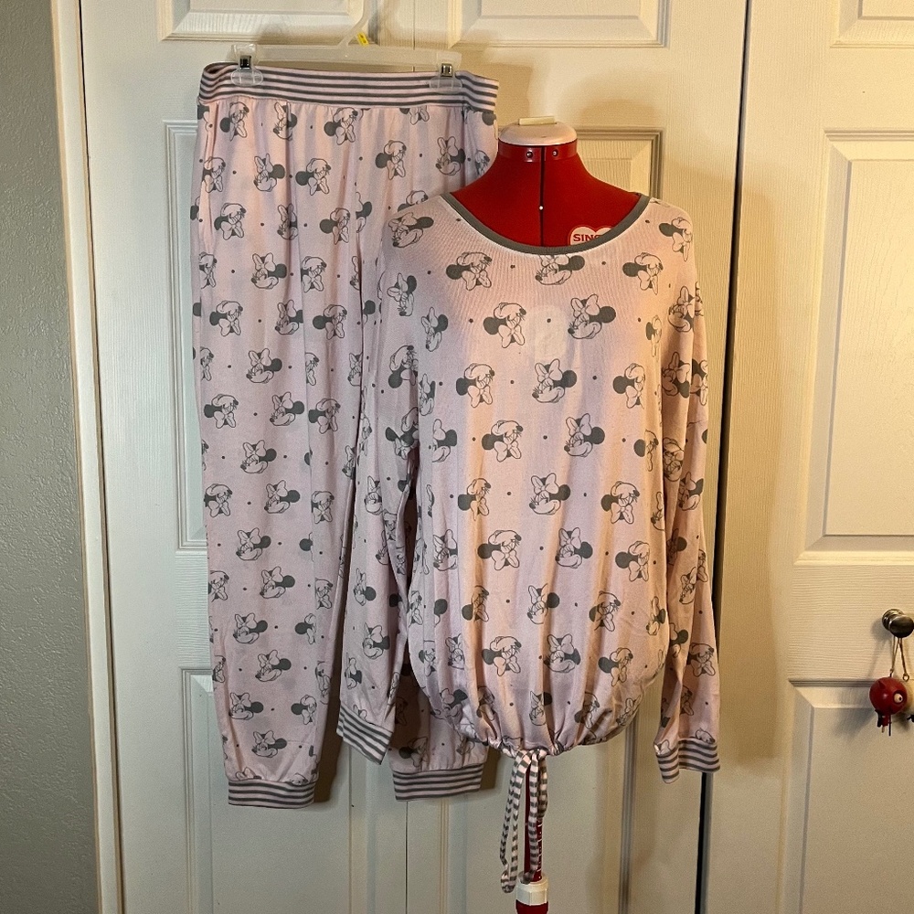 Pink Minnie Mouse PJ Set size Large
